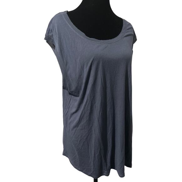 LOFT Dusty Blue Sleeveless Knit Tunic Top Size XL - Picture 1 of 3
